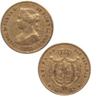 1865. Isabel II (1833-1868). Madrid. 4 escudos. A&C 688. Au. 3,33 g. MBC+. Est.330.