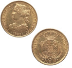 1860. Isabel II (1833-1868). Sevilla. 100 reales. A&C 803. Au. 8,39 g. EBC+. Est.500.
