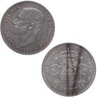 1882*82. Alfonso XII (1874-1885). Madrid. 2 pesetas. MSM. A&C 32. Ag. 10,05 g. Escasa. EBC. Est.300.