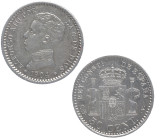 1904*04. Alfonso XIII (1886-1931). 50 céntimos. SMV. A&C 46. Ag. Brillo original. SC-. Est.15.