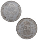 1894*94. Alfonso XIII (1886-1931). 5 pesetas. PGV. A&C 104. Ag. 25,01 g. MBC+. Est.150.