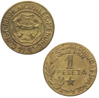 1937. Guerra Civil (1936-1939). Menorca. 1 peseta. Ae. 2,67 g. EBC. Est.40.