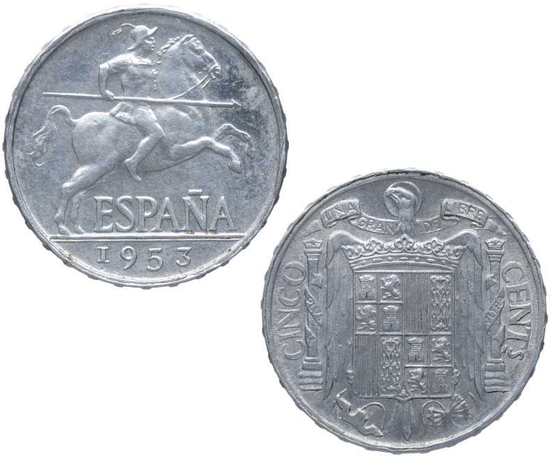 1953. Franco (1939-1975). 5 céntimos. A&C 4. Al. SC-. Est.35.