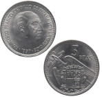 1957*58. Franco (1939-1975). 5 pesetas. A&C 98. Ni. SC-. Est.30.
