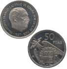 1957*74. Franco (1939-1975). 50 pesetas. A&C 143. Cu-Ni. Procedente de prueba numismática FNMT. PROOF. Est.65.