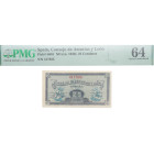 1936. Guerra Civil (1936-1939). Asturias y León. Sin serie. 25 céntimos. Pick# S601. Encapsulado por PMG en 64. SC. Est.40.