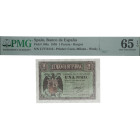 1938. Estado Español (1936-1975). Burgos. 1 peseta. Serie C. Pick#108a. Encapsulado por PMG en 65 EPQ. SC. Est.80.