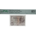 1948. Estado Español (1936-1975). Sin serie. 1 peseta. Pick#135a. Encapsulado por PMG en 65 EPQ. SC. Est.80.