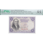 1946. Estado Español (1936-1975). Serie D. 25 pesetas. Pick#130a. Encapsulado por PMG en 64 EPQ. SC. Est.100.