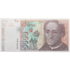 1992. Juan Carlos I (1975-2014). FNMT. 5000 pesetas. Atractivo. Doblez central. Picos ligeramente romos. EBC. Est.30.