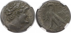 Griechische Münzen, AEGYPTUS. Ptolemäus XII Neos Dionysos, 80-51 v. Chr. AR Tetradrachme, Jahr 1 (ca. 81/0 v. Chr.), Diadem-Kopf von Ptolemaios I., n....