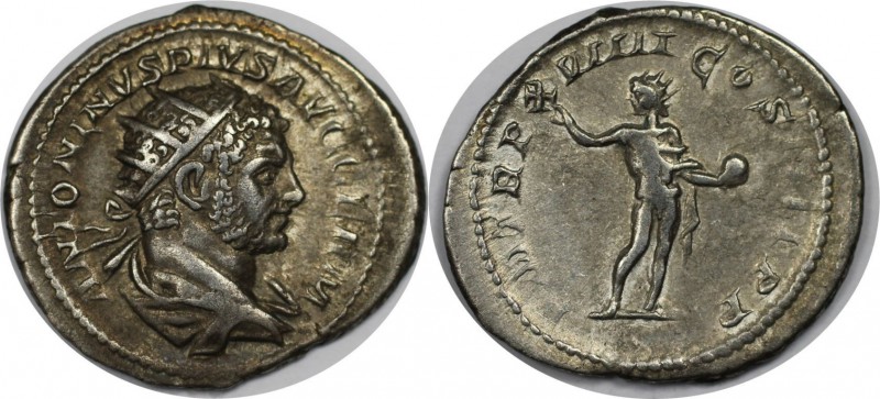 Römische Münzen, MÜNZEN DER RÖMISCHEN KAISERZEIT. Caracalla, 198-217 n. Chr, AR-...