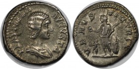 Römische Münzen, MÜNZEN DER RÖMISCHEN KAISERZEIT. Plautilla, 202-205 n. Chr, AR-Denar. Silber. 3.04 g. Sehr schön
