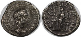 Römische Münzen, MÜNZEN DER RÖMISCHEN KAISERZEIT. Macrinus, 217-218 n. Chr, AR-Denar. Silber. 2.18 g. Sehr schön
