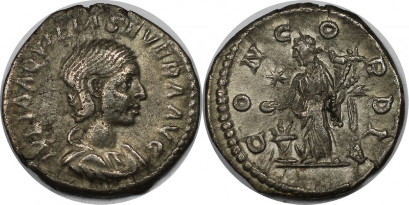 Römische Münzen, MÜNZEN DER RÖMISCHEN KAISERZEIT. Aquilia Severa, 220 n. Chr, AR...