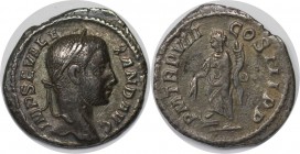 Römische Münzen, MÜNZEN DER RÖMISCHEN KAISERZEIT. Alexander Severus, 222-235 n. Chr, AR-Denar. Silber. 2.50 g. Sehr schön, Patina
