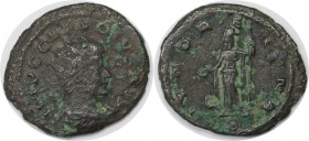 Römische Münzen, MÜNZEN DER RÖMISCHEN KAISERZEIT. Claudius II Gothicus. Aes. Antoninianus, 268-270 n. Chr., Bronze. RIC: 212. Sehr schön.