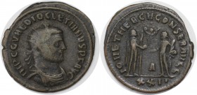 Römische Münzen, MÜNZEN DER RÖMISCHEN KAISERZEIT. Diocletian. Antoninianus, 284- 305 n. Chr., Bronze. 3.14 g. Sehr schön.