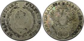 RDR – Habsburg – Österreich, RÖMISCH-DEUTSCHES REICH. Franz II.(I.) (1792-1835). 20 Kreuzer 1806 A, Silber. Sehr schön-vorzüglich