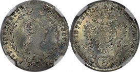 RDR – Habsburg – Österreich, RÖMISCH-DEUTSCHES REICH, WIEN. Franz II. (I.) (1792-1835). 5 Kreuzer 1815 A, Silber. KM 2122. NGS MS-63