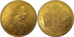 RDR – Habsburg – Österreich, KAISERREICH ÖSTERREICH. Franz Joseph (1848-1916). 4 Dukaten 1909, Wien, Gold. Fr: 487, Herinek: 64, J: 345. Sehr schön, f...