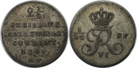 Altdeutsche Münzen und Medaillen, SCHLESWIG - HOLSTEIN. Friedrich VI. (1808-1839). 2 1/2 Schilling 1809 MF, Silber. Jaeger 11. Sehr schön