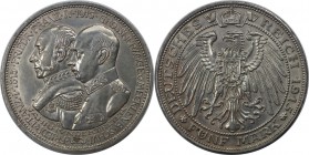 Deutsche Münzen und Medaillen ab 1871, REICHSSILBERMÜNZEN, Mecklenburg-Schwerin. Friedrich Franz IV (1901-1918). 5 Mark 1915 A, Silber. Jaeger 89. Vor...