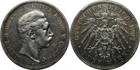 Deutsche Münzen und Medaillen ab 1871, REICHSSILBERMÜNZEN, Preußen, Wilhelm II (1888-1918). 5 Mark 1907 A, Silber. J.104. Sehr schön, Kratzer
