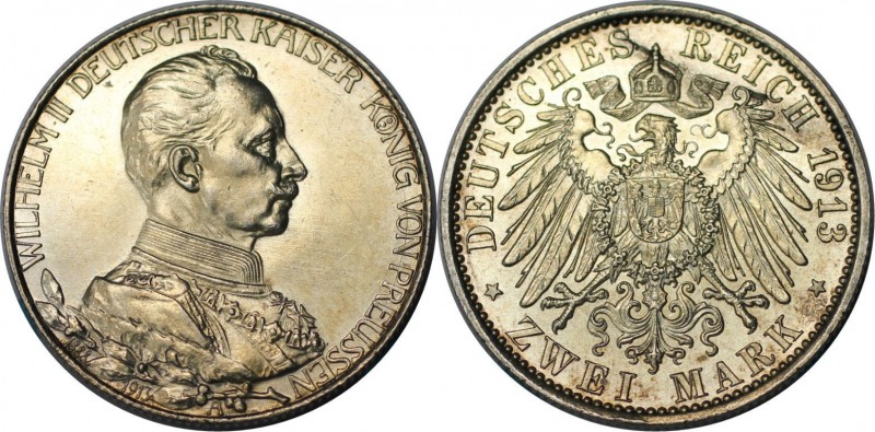 Deutsche Münzen und Medaillen ab 1871, REICHSSILBERMÜNZEN, Preußen, Wilhelm II (...