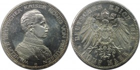 Deutsche Münzen und Medaillen ab 1871, REICHSSILBERMÜNZEN, Preußen, Wilhelm II (1888-1918). 5 Mark 1914 A, Silber. Jaeger 114. Fast Stempelglanz, kl. ...