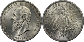 Deutsche Münzen und Medaillen ab 1871, REICHSSILBERMÜNZEN, Schaumburg-Lippe. Georg (1893-1911). Auf seinen Tod. 3 Mark 1911 A, Silber. Jaeger 166. Prä...