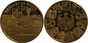 Deutsche Münzen und Medaillen ab 1871, MEDAILLEN UND JETONS. Kestert am Rhein / 11 Stadtwappen. Goldmedaille (Dukat) ND, Gold. 3.50 g. Sehr schön-vorz...
