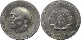 Deutsche Münzen und Medaillen ab 1945, Deutsche Demokratische Republik bis 1990. 10 Mark 1967, (Zur 100 Geburtstag von Käthe Kollwitz.) Silber. KM 17....