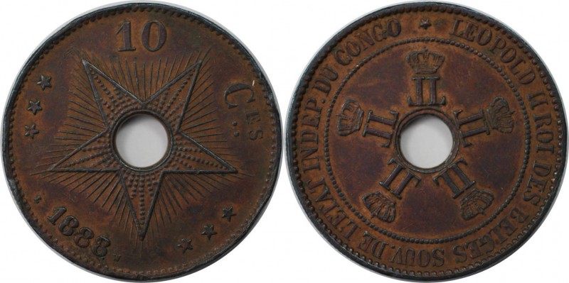 Europäische Münzen und Medaillen, Belgien / Belgium. Belgisch Kongo Leopold II. ...