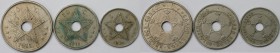Europäische Münzen und Medaillen, Belgien / Belgium, Lots und Sammlungen. 5,10,20 Centimes 1911, KM 17,18,19, Lot von 3 Münzen, Kupfer-Nickel. KM 17,1...