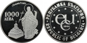 Europäische Münzen und Medaillen, Bulgarien / Bulgaria. St. Ivan von Rila. 1000 Leva 1996, Silber. 1,0 OZ. KM 222. Polierte Platte