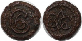Europäische Münzen und Medaillen, Dänemark / Denmark. DÄNEMARK DÄNISCH-OSTINDIEN TRANKEBAR. Christian VI (1730-1746). Ku.-1 Kas ND (1730-1746), Mit Mo...
