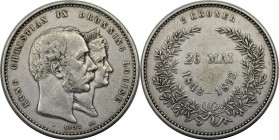 Europäische Münzen und Medaillen, Dänemark / Denmark. Christian IX (1863-1906). Goldene Hochzeit. 2 Kroner 1892, Silber. KM 800. Sehr schön-vorzüglich...