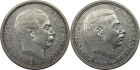 Europäische Münzen und Medaillen, Dänemark / Denmark. Zum Tode Frederik VIII. - Krönung Christian X. 2 Kroner 1912, Silber. KM 811. Sehr schön