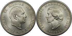 Europäische Münzen und Medaillen, Dänemark / Denmark. 18. Geburtstag Prinzessin Margarehte. 2 Kroner 1958, Silber. KM 845. Stempelglanz