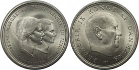 Europäische Münzen und Medaillen, Dänemark / Denmark. Hochzeit Prinzessin Margrethe. Frederik IX. (1947-1972). 10 Kroner 1967, Silber. KM 856. Stempel...
