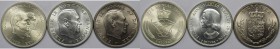 Europäische Münzen und Medaillen, Dänemark / Denmark, Lots und Sammlungen. 5 Kroner 1960, 5 Kroner 1964, 5 Kroner 1967, Lot von 3 Münzen. Stempelglanz...