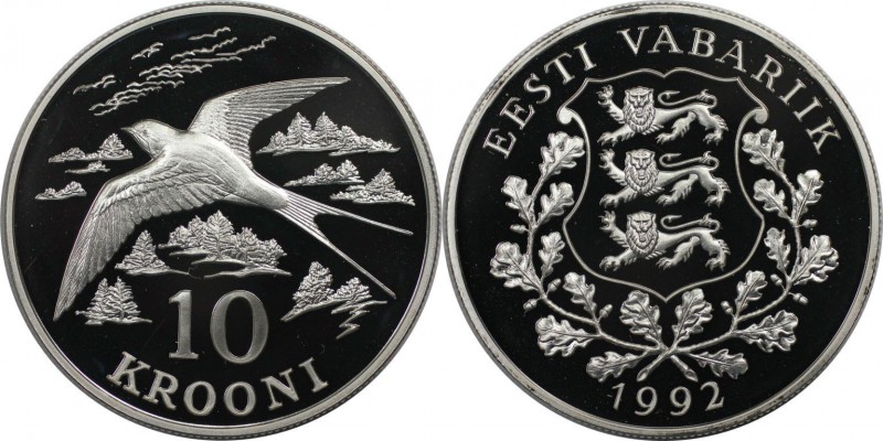 Europäische Münzen und Medaillen, Estland / Estonia. 10 Krooni 1992, Silber. Pol...