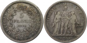 Europäische Münzen und Medaillen, Frankreich / France. Herkulesgruppe. 5 Francs 1848 BB, Silber. KM 756.2. Schön-sehr schön