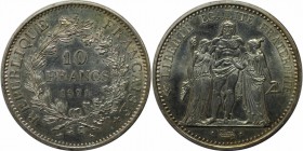Europäische Münzen und Medaillen, Frankreich / France. Herkulesgruppe. 10 Francs 1971, Silber. Stempelglanz