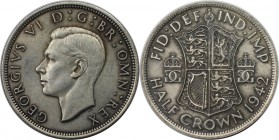 Europäische Münzen und Medaillen, Großbritannien / Vereinigtes Königreich / UK / United Kingdom. George VI. (1936-1952). 1/2 Crown 1942, Silber. KM 85...
