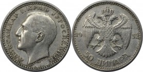 Europäische Münzen und Medaillen, Jugoslawien / Yugoslavia. Alexander I. (1921-1934). 50 Dinara 1932, Silber. KM 16. Vorzüglich
