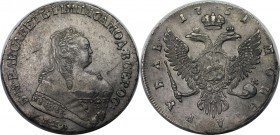 Russische Münzen und Medaillen, Elizabeth (1741-1762). Rubel 1751 MMD, Silber. Sehr schön