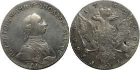 Russische Münzen und Medaillen, Peter III (1762-1762). Rubel 1762, Silber. Fast Vorzüglich