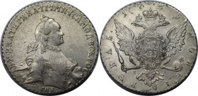 Russische Münzen und Medaillen, Katharina II (1762-1796). Rubel 1765 SPB Ja I, Silber. Vorzüglich